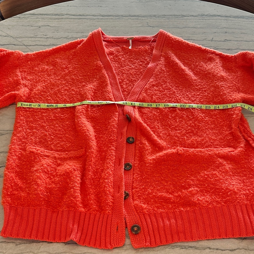 Cozy orange Women's Sweater with balloon sleeves - free people
